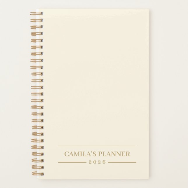 Elegantes personalisiertes Design | Minimalistisch Planer (Vorderseite)