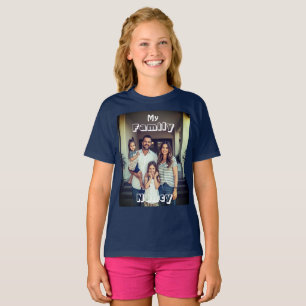 Elegantes personalisiertes Familienfoto & Name sti T-Shirt