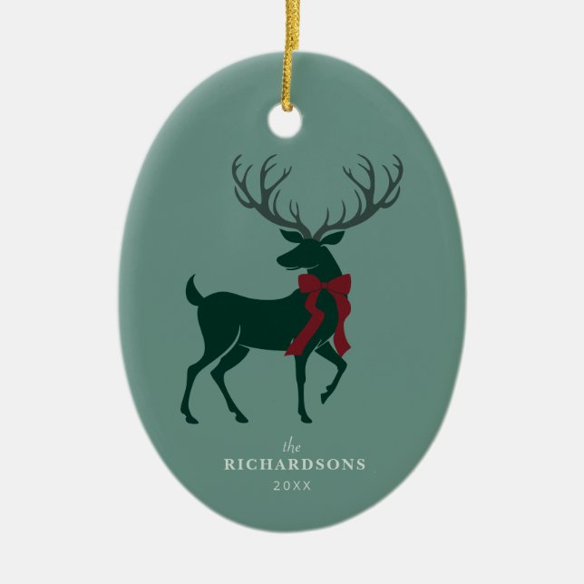 Elegantes Personalisiertes Foto Weihnachten Keramik Ornament (Vorne)