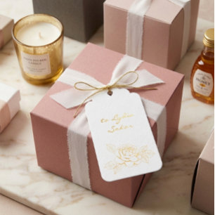 Elegantes personalisiertes Geschenk-Tag aus Goldfo Geschenkanhänger
