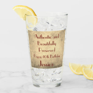 Elegantes Personalisiertes Glück 40. Geburtstag Glas