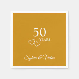 Elegantes Personalisiertes Golden 50-jähriges Part Serviette