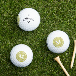 Elegantes, personalisiertes, goldenes, glitzerndes golfball