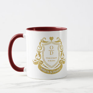 Elegantes personalisiertes goldenes Wappen zur Hoc Tasse