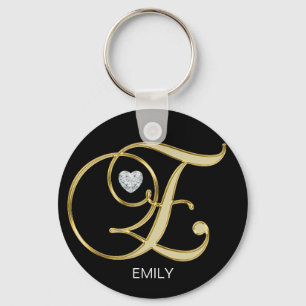 Elegantes personalisiertes Goldmit Monogramm Schlüsselanhänger