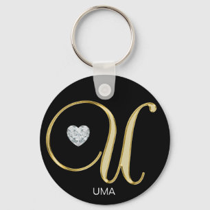 Elegantes personalisiertes Goldmit Monogramm Schlüsselanhänger