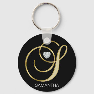 Elegantes personalisiertes Goldmit Monogramm Schlüsselanhänger