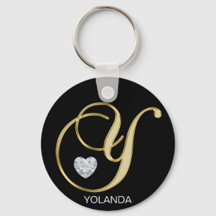 Elegantes personalisiertes Goldmit Monogramm Schlüsselanhänger