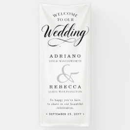 Elegantes personalisiertes Hochzeits-Willkommensba Banner