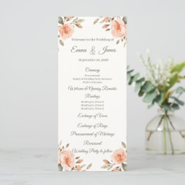 Elegantes personalisiertes Hochzeitsprogramm Vorla Programm