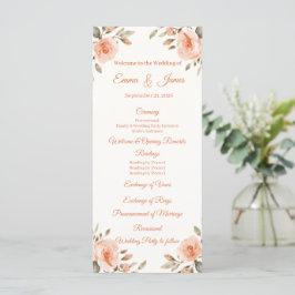 Elegantes personalisiertes Hochzeitsprogramm Vorla Programm