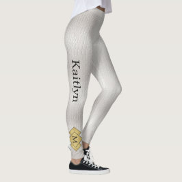 Elegantes Personalisiertes Imitat Weißes Leder Leggings