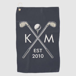 Elegantes, personalisiertes Mongram-Design des Gol Golfhandtuch