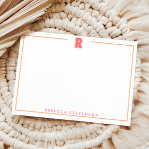 Elegantes personalisiertes Monogramm 3D Buchstabe Mitteilungskarte