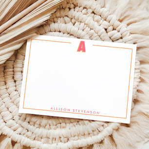 Elegantes personalisiertes Monogramm 3D-Buchstabe Mitteilungskarte