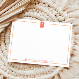 Elegantes personalisiertes Monogramm 3D Buchstabe Mitteilungskarte