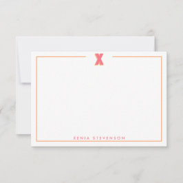 Elegantes personalisiertes Monogramm 3D Buchstabe  Mitteilungskarte