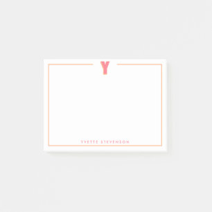 Elegantes personalisiertes Monogramm 3D-Buchstabe Post-it Klebezettel