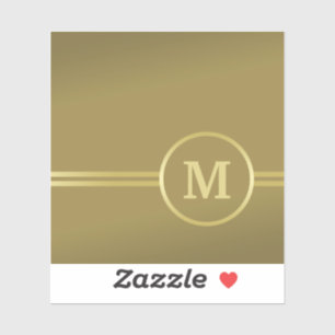 Elegantes, Personalisiertes Monogramm auf schwarz Aufkleber