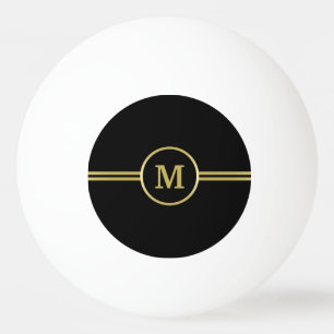 Elegantes, Personalisiertes Monogramm auf schwarz Tischtennisball
