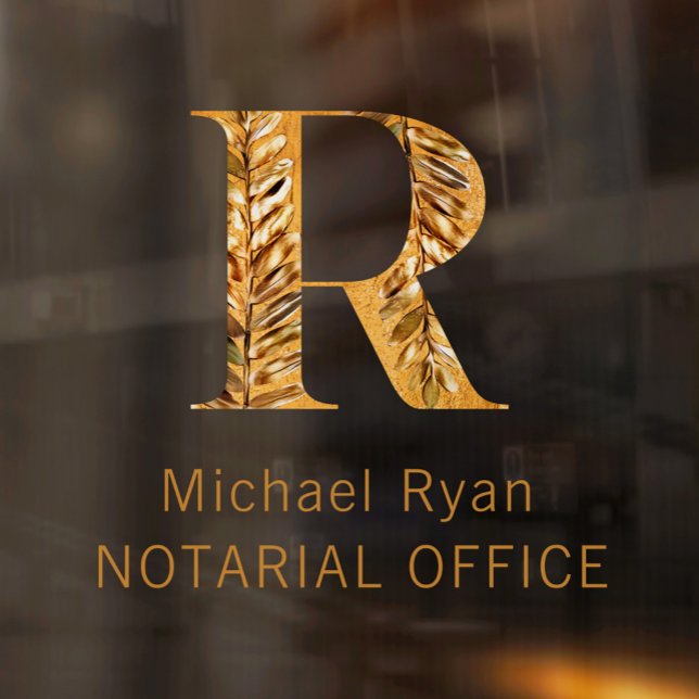 Elegantes Personalisiertes Monogramm aus Weiß und  Fensteraufkleber (Von Creator hochgeladen)