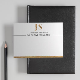 Elegantes Personalisiertes Monogramm aus Weiß und  Mitteilungskarte