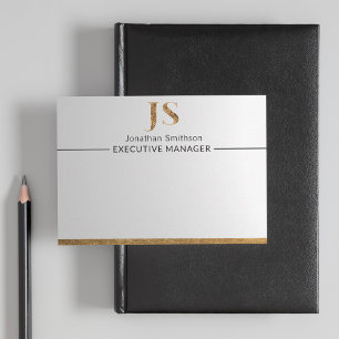 Elegantes Personalisiertes Monogramm aus Weiß und  Mitteilungskarte