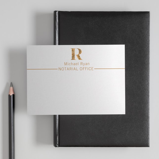 Elegantes Personalisiertes Monogramm aus Weiß und  Mitteilungskarte (Von Creator hochgeladen)