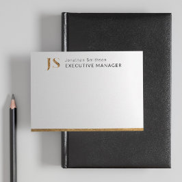 Elegantes Personalisiertes Monogramm aus Weiß und  Mitteilungskarte