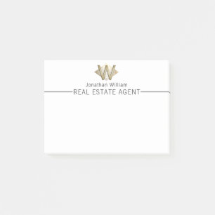 Elegantes Personalisiertes Monogramm aus Weiß und  Post-it Klebezettel