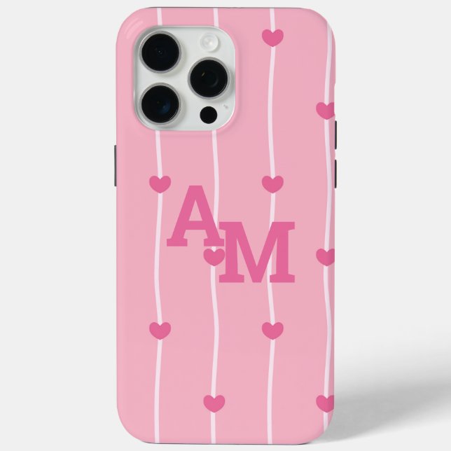Elegantes personalisiertes Monogramm Case-Mate iPhone Hülle (Rückseite)