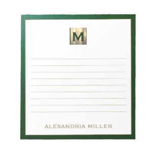 Elegantes Personalisiertes Monogramm Notizblock