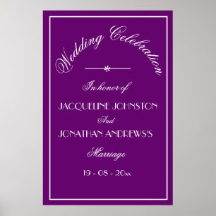 Elegantes personalisiertes Namenschilder Hochzeit Poster