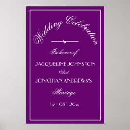 Elegantes Personalisiertes Namensschild für Hochze Poster