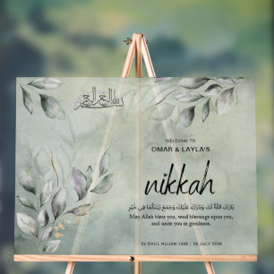 Elegantes Personalisiertes Nikkah Begrüßungszeiche Acrylschild
