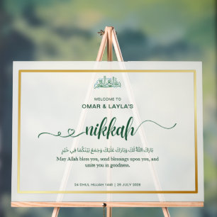 Elegantes Personalisiertes Nikkah Willkommen - Akr Acrylschild