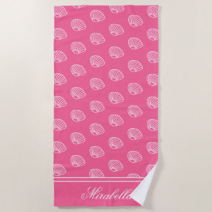 Elegantes Personalisiertes Rosa Strandtuch