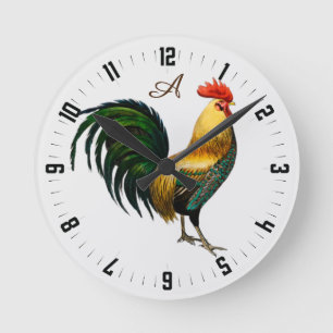 Elegantes Personalisiertes Roster-Huhn Runde Wanduhr