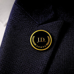 Elegantes Personalisiertes Schwarz und Gold Button