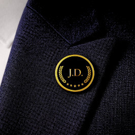 Elegantes Personalisiertes Schwarz und Gold Button