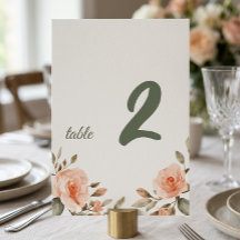 Elegantes personalisiertes Tischnummernschild mit