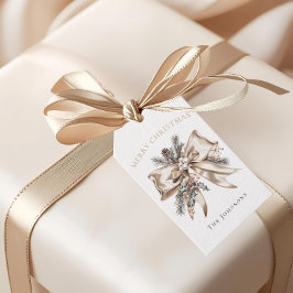 Elegantes personalisiertes Weihnachts-Schleifen-Ge Geschenkanhänger