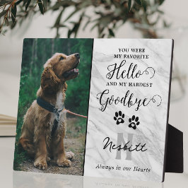Elegantes Pet Loss Memorial Plaque Fotoplatte