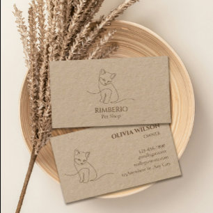 Elegantes Pet Shop Logo Papier-Minimalistisches Pa Visitenkarte
