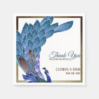 Elegantes Pfauen Blaues und goldenes Foil