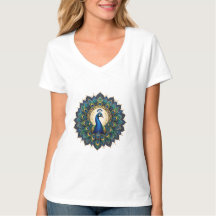 Elegantes Pfauen-Mandala-T-Shirt für Kleinkinder |