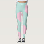 elegantes Pfefferminzmuster und großes rosa Polka- Leggings<br><div class="desc">Minimalistisches,  modernes und stilvolles Design mit rosafarbenen Punkten auf einem Minzhintergrund.</div>