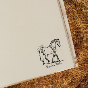 Elegantes Pferd-Exlibris Gummistempel
