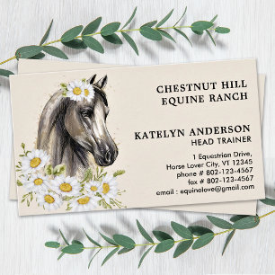 Elegantes Pferd Floral Personalisieren Reitsport E Visitenkarte
