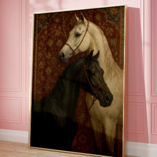 Elegantes Pferd im Vintage-Stil, Tier-Wandkunst-Dr Poster